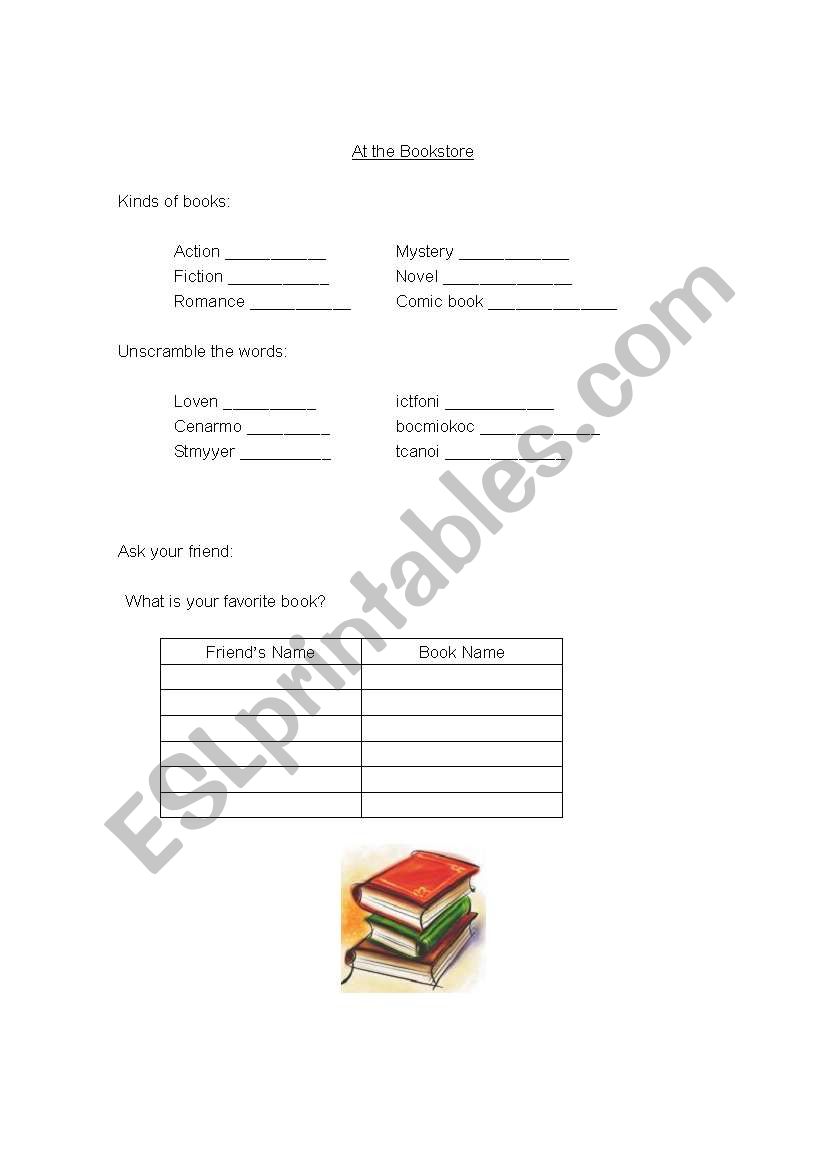 Whats your favorite book? worksheet