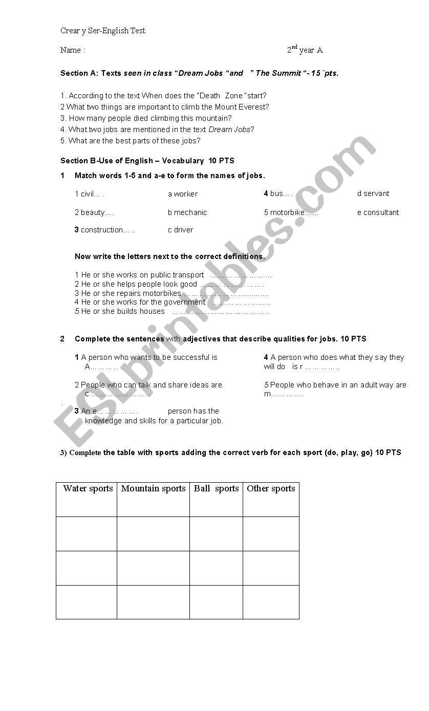 reading comprhension  worksheet