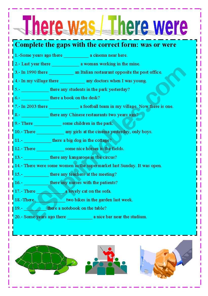 THERE WAS / THERE WERE - ESL worksheet by emece