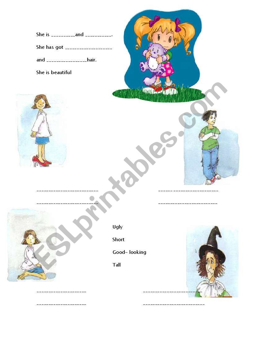 appearance adjectives worksheet