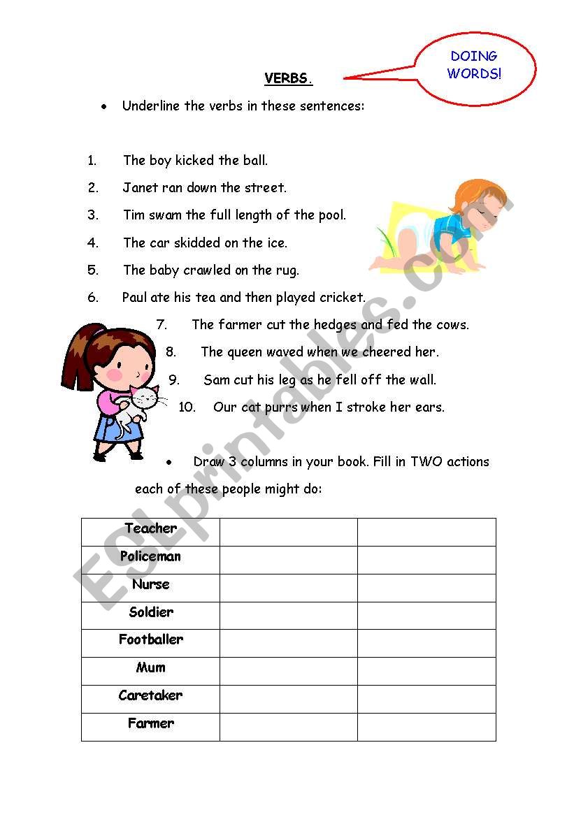 Find the verb! worksheet