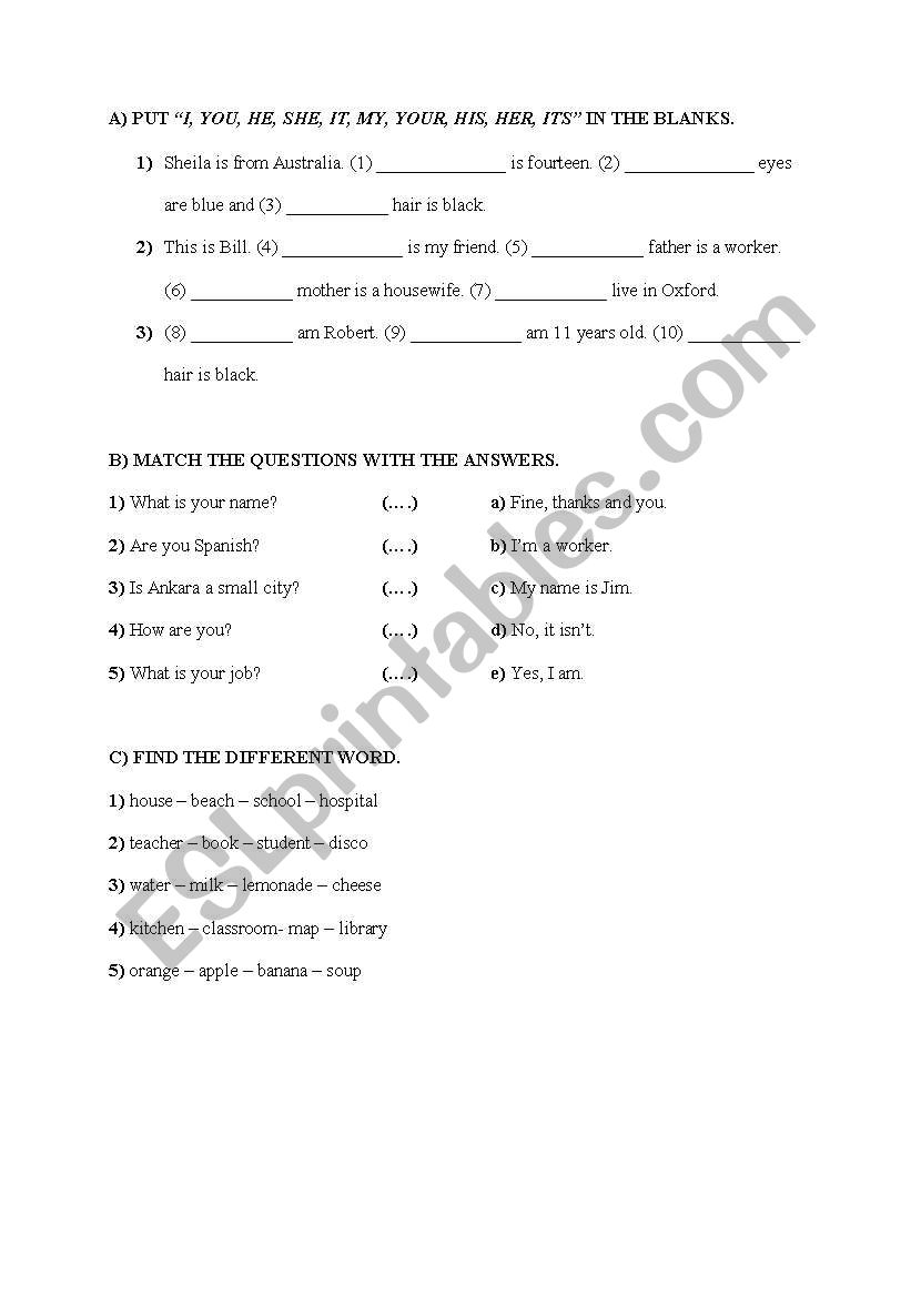 4th grade1 worksheet