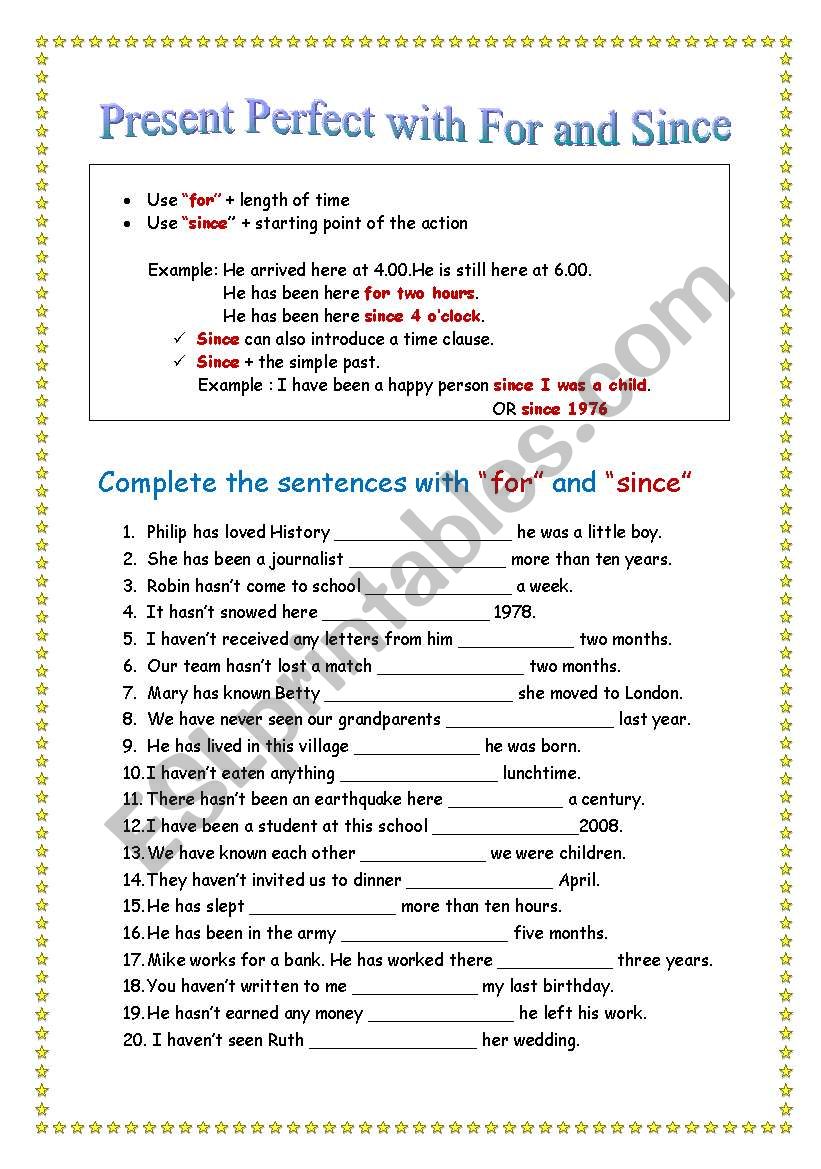 for-and-since-with-present-perfect-esl-worksheet-by-aycha