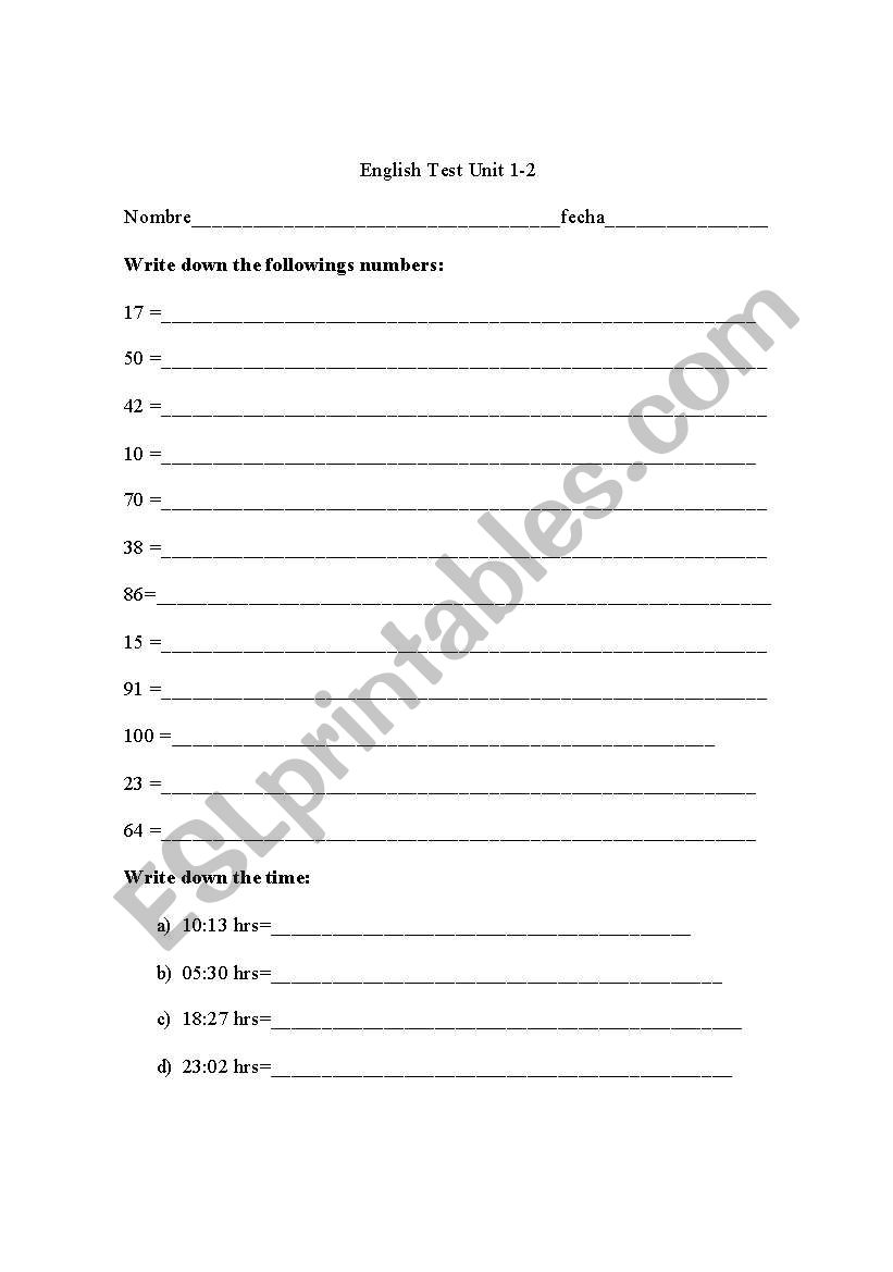 Jobs and numbers worksheet