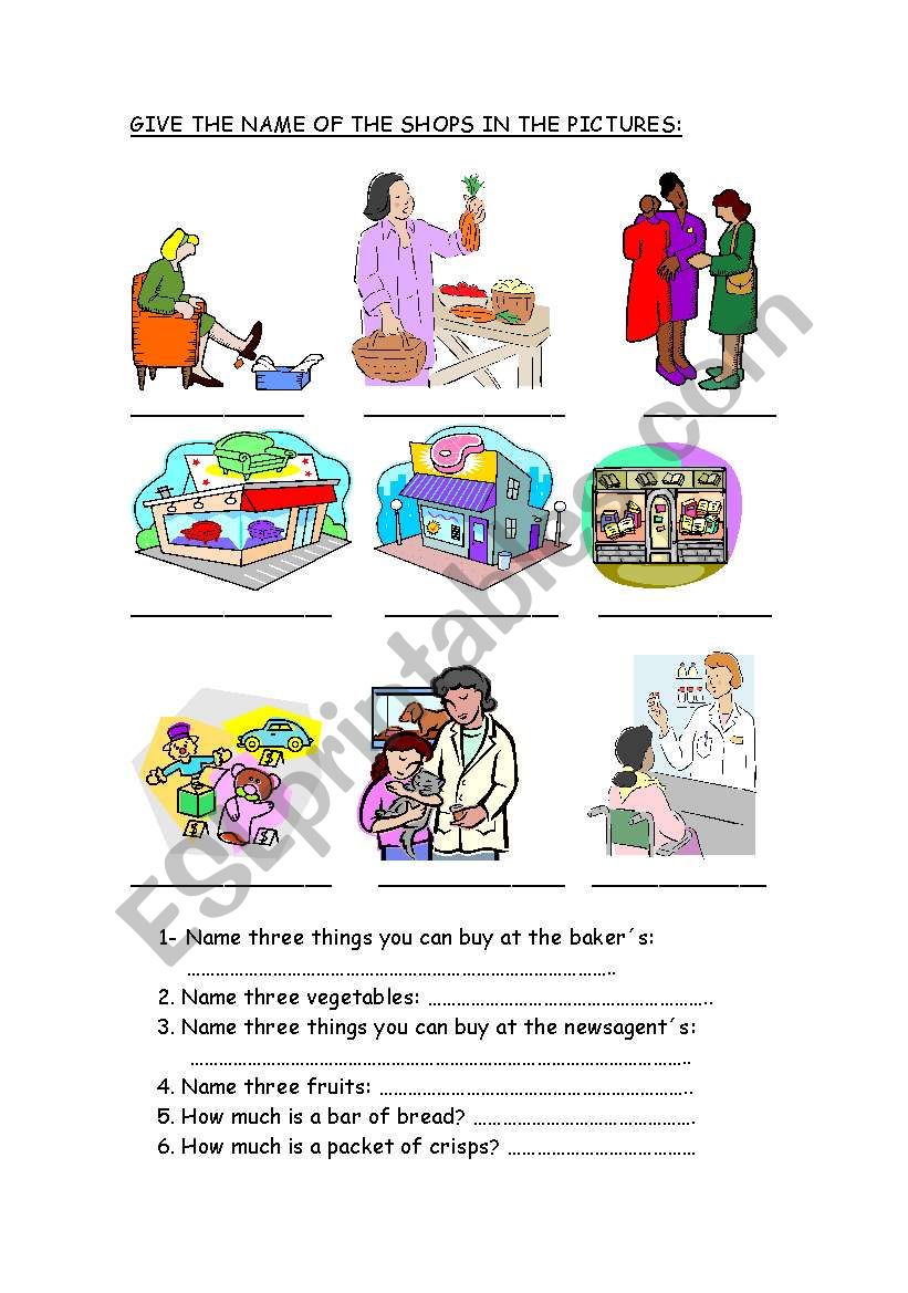 SHOPS worksheet