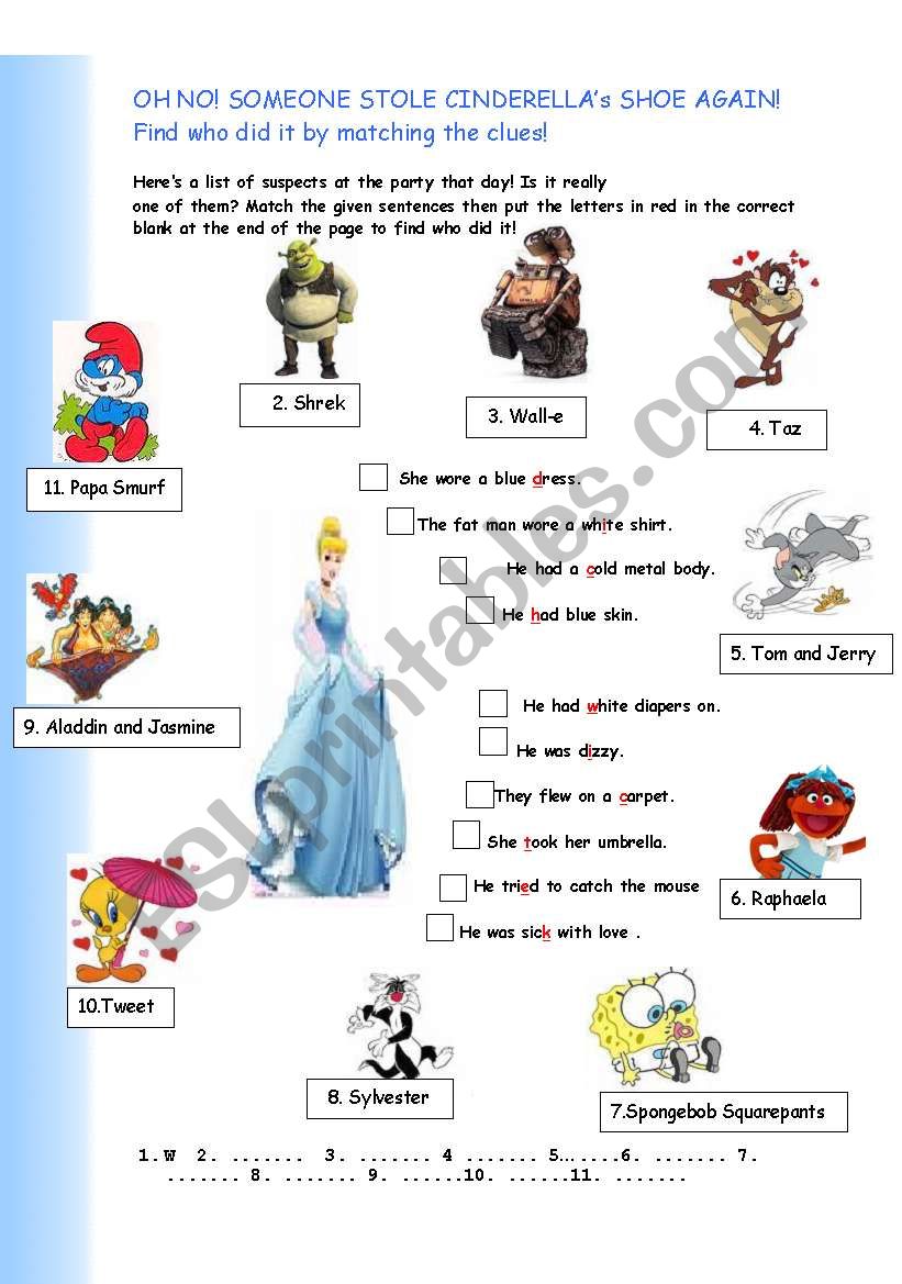 SIMPLE PAST TENSE- Find Cinderella´s shoe! - ESL worksheet by appleaday