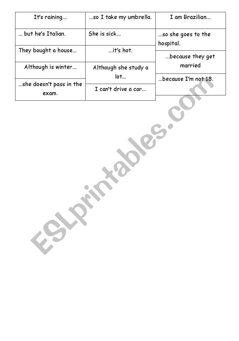 linking words worksheet