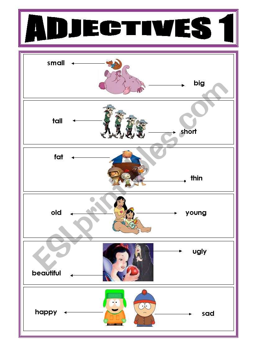 adjectives 1 worksheet