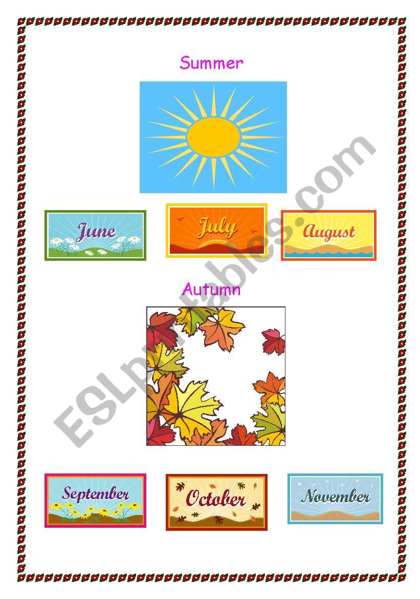 Seasons and Months 2 worksheet