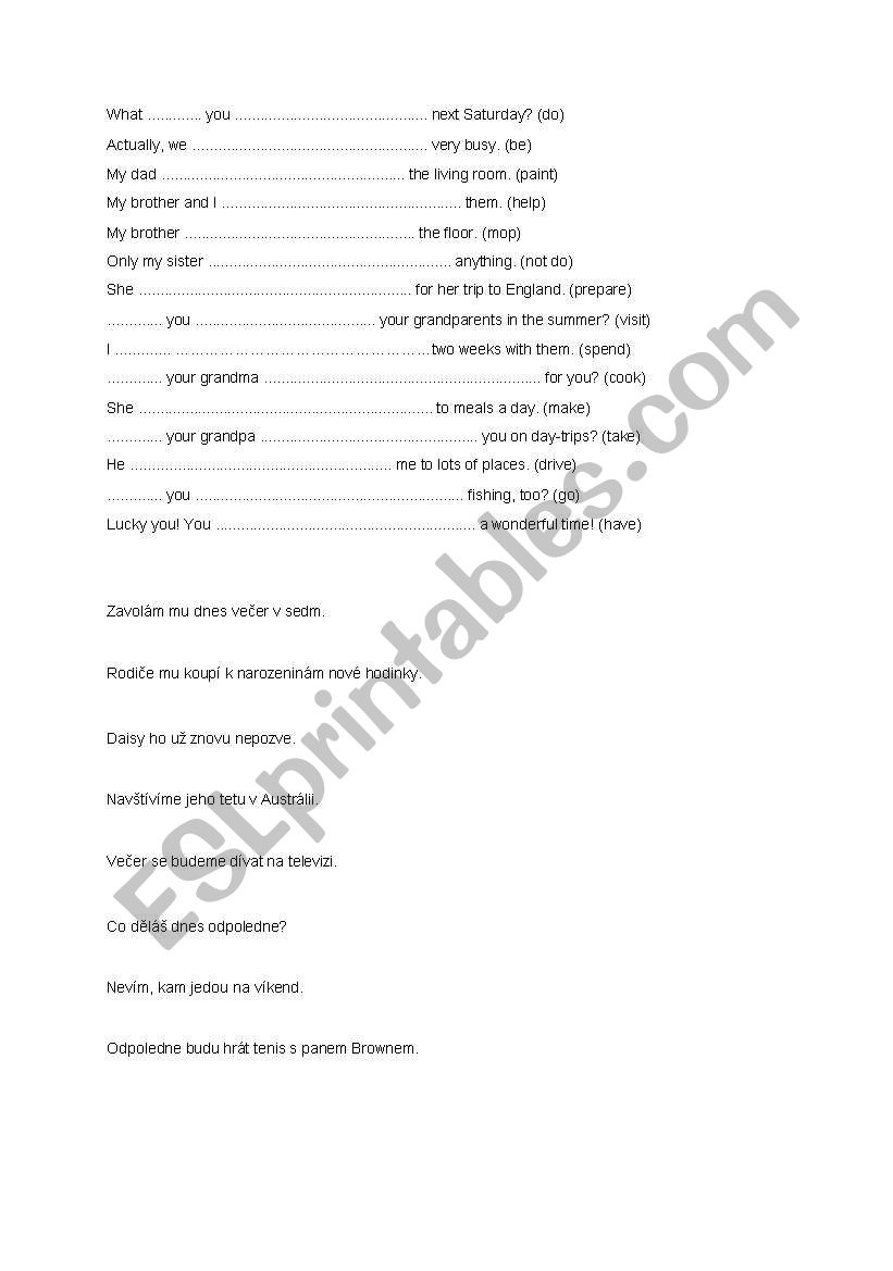exercises - going to worksheet