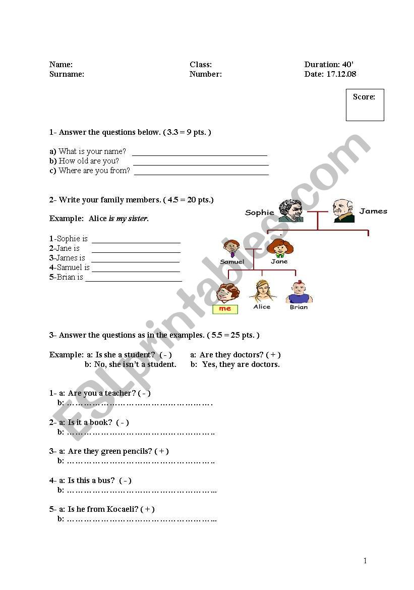 a quiz for beginners worksheet