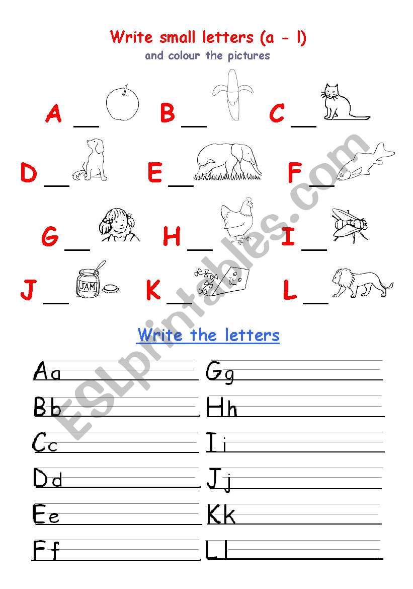Alphabet writing - ESL worksheet by Larisa.