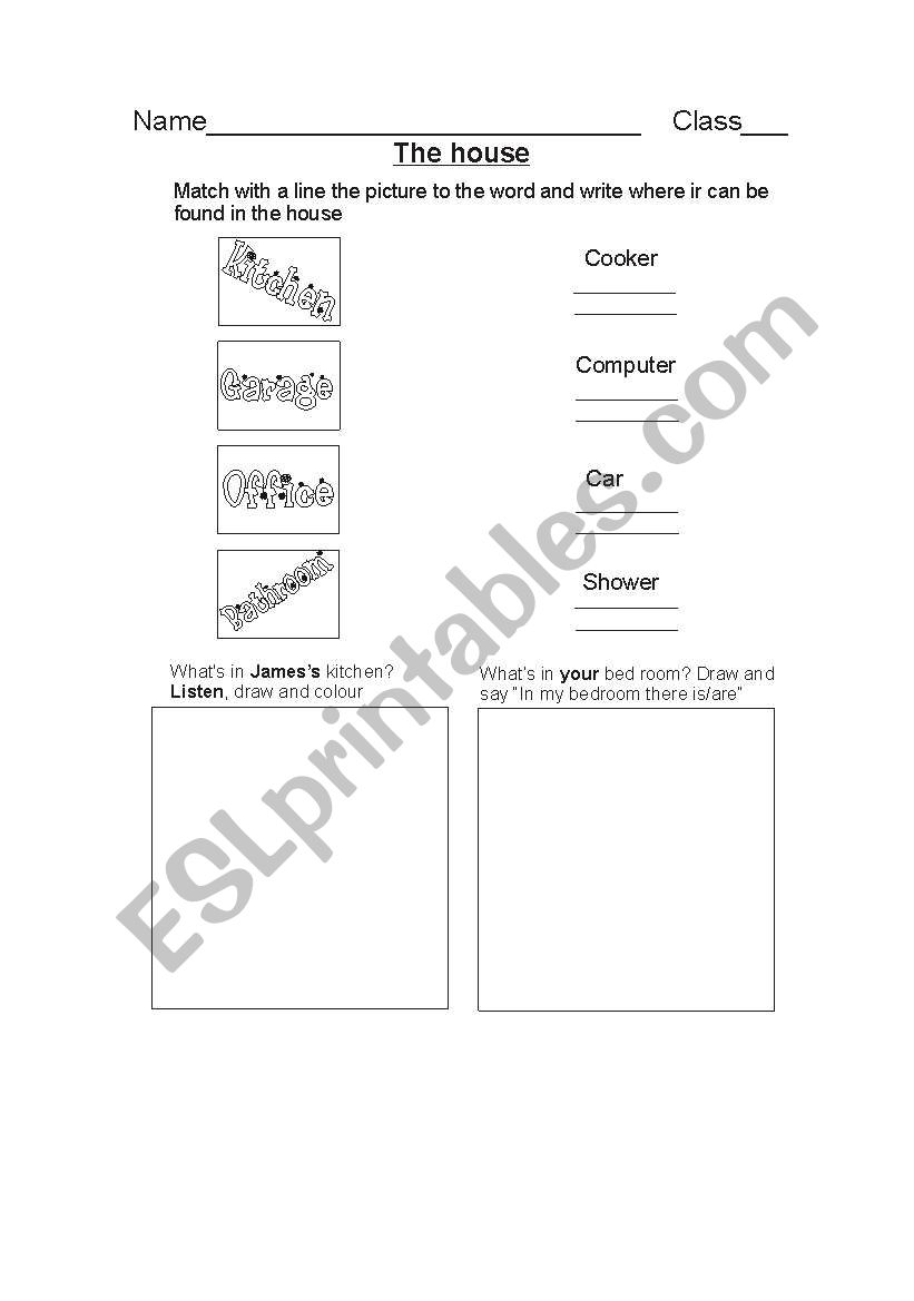 the house worksheet