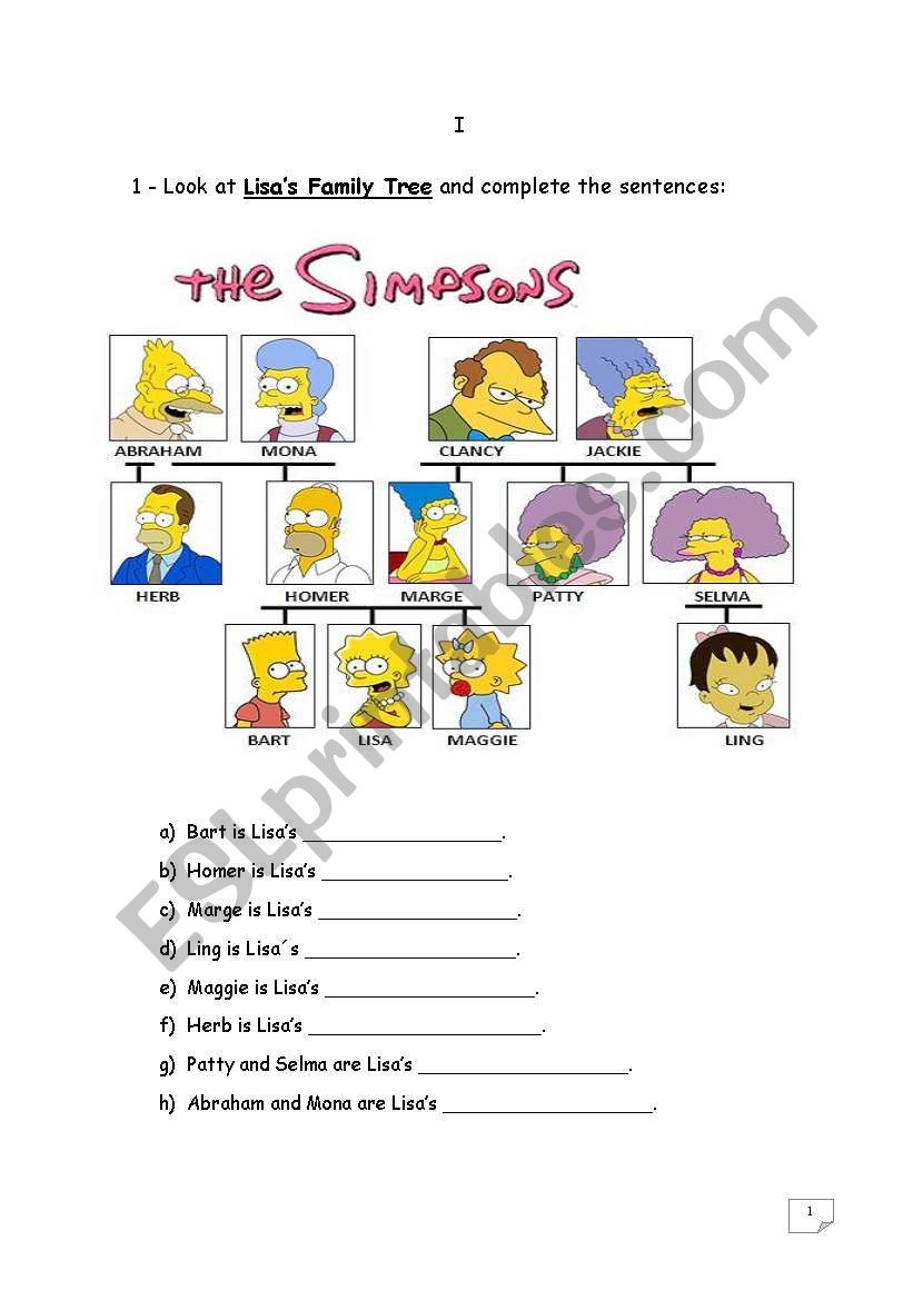 a test on family and jobs worksheet