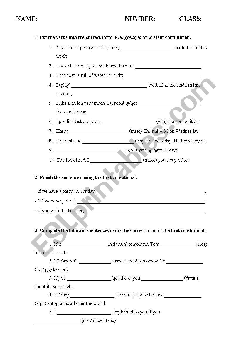 exam  worksheet