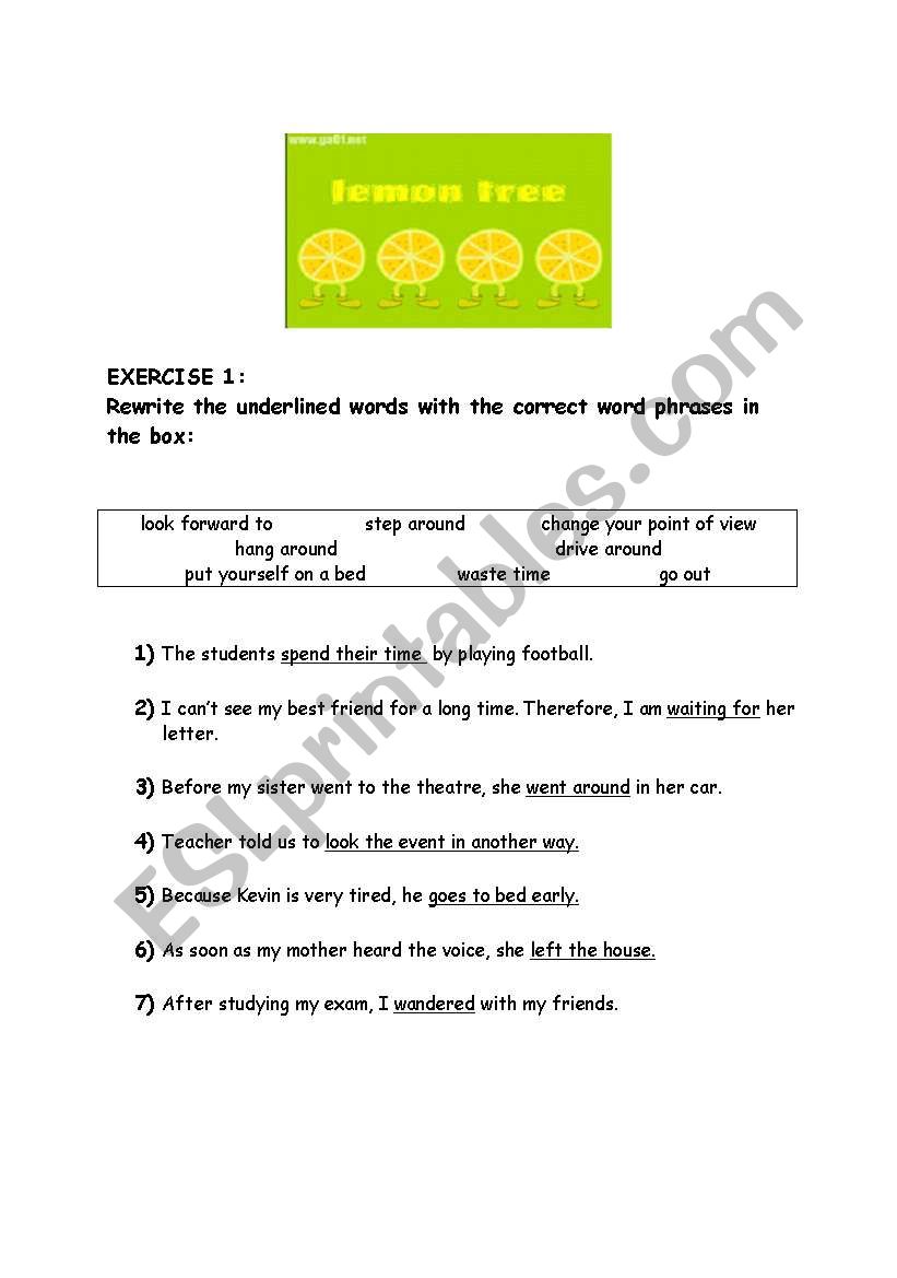 vocabulary exercise worksheet