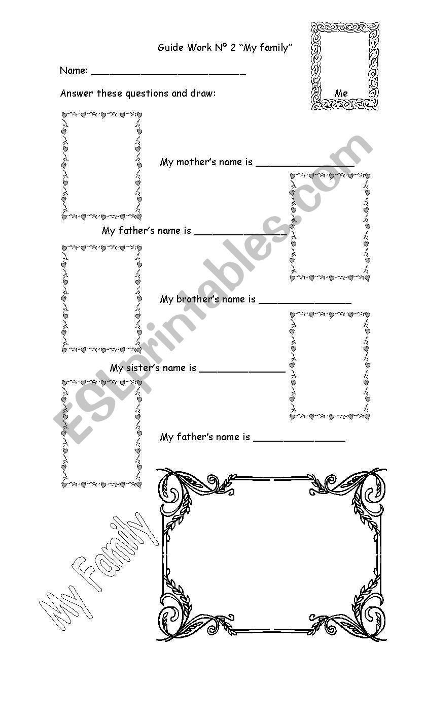 My family  worksheet