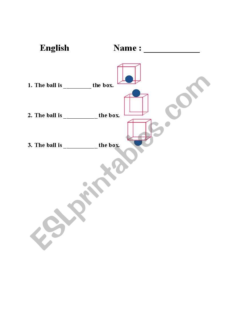 in on below preposition worksheet