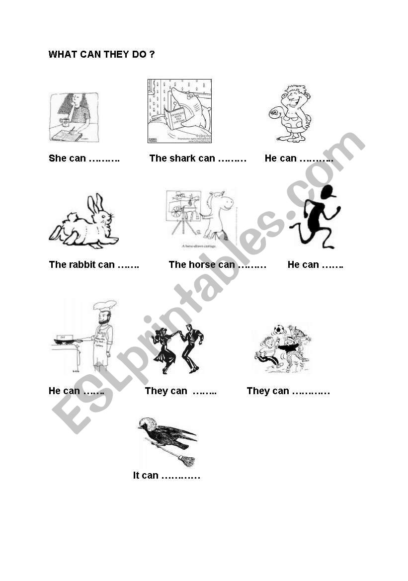 WHAT CAN THEY DO? worksheet