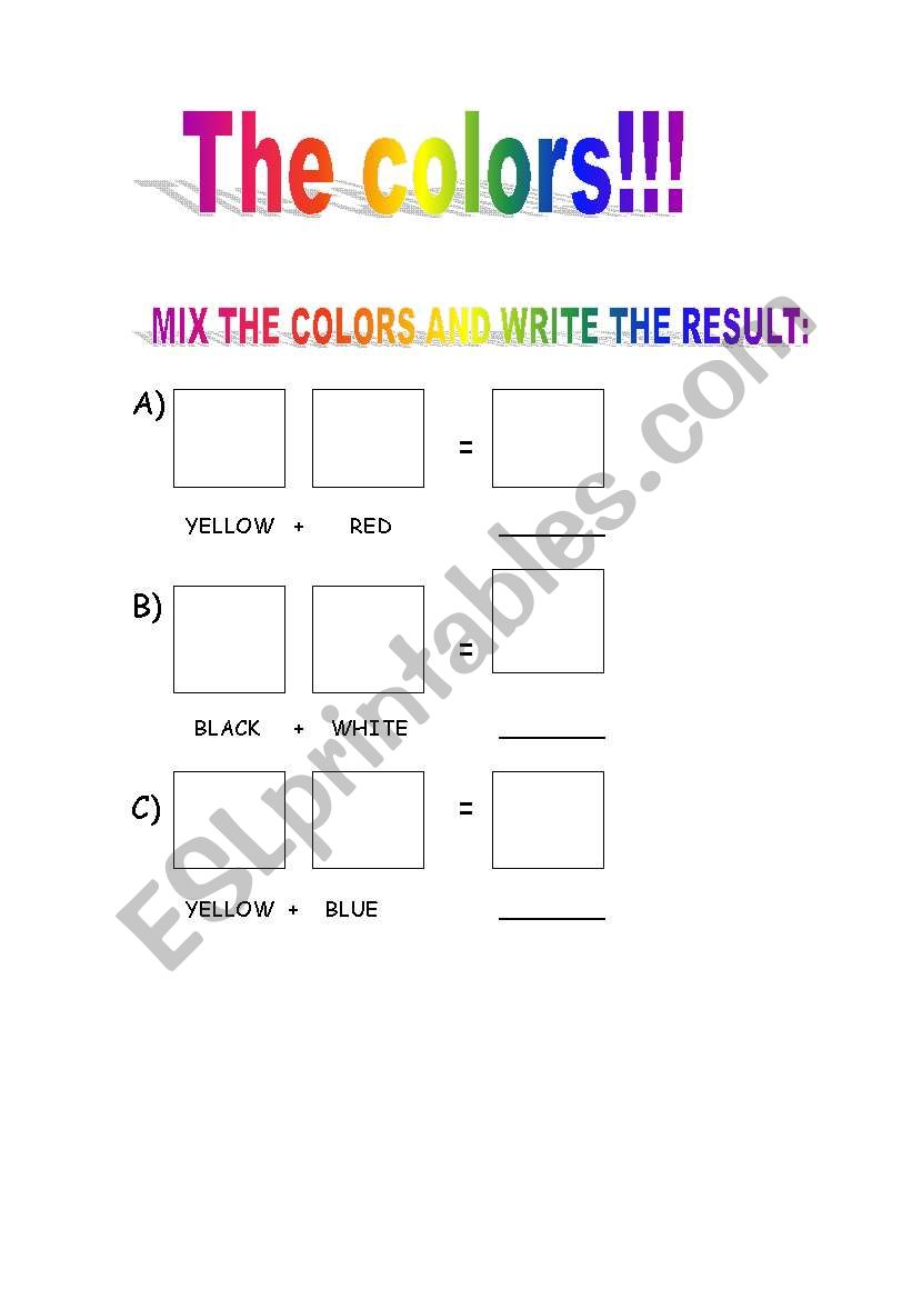 Finding out some colors!!! worksheet