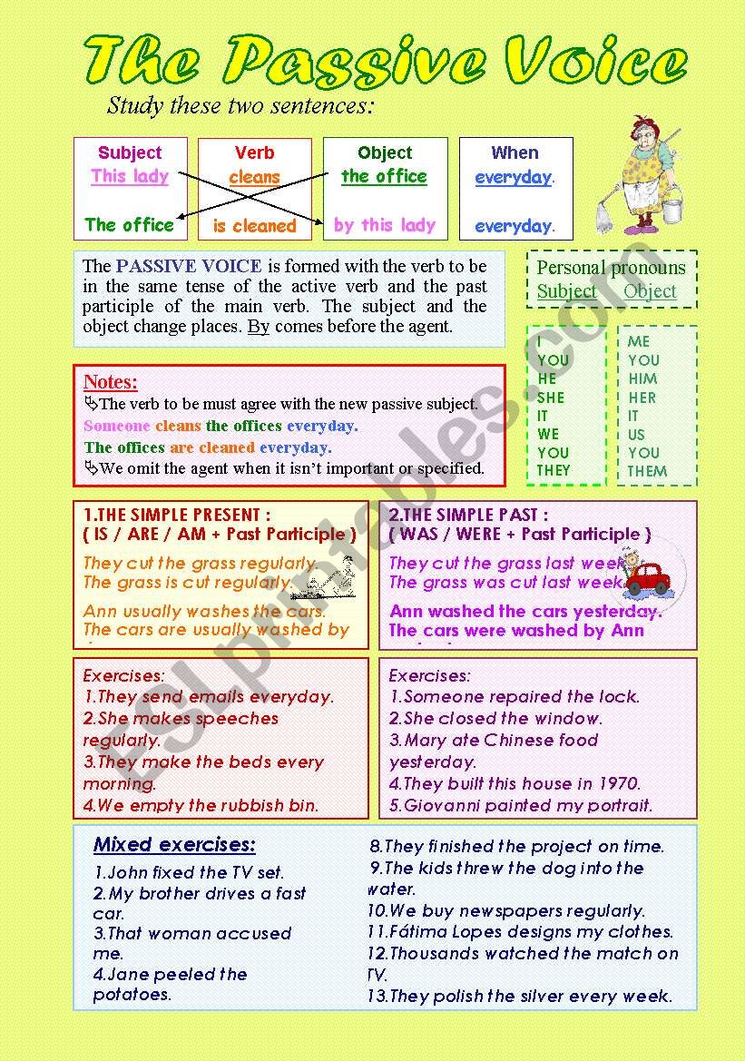 Passive Voice present And Past Simple ESL Worksheet By Genita