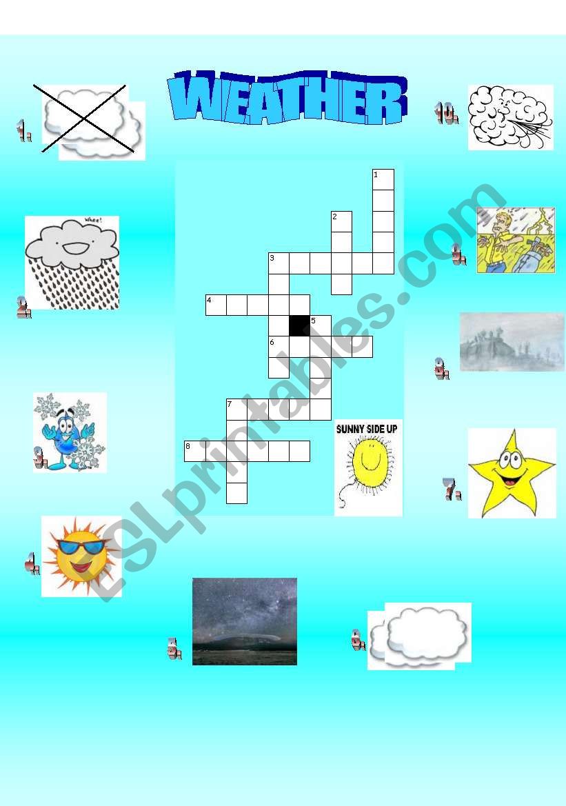CROSSWORD ABOUT WEATHER worksheet