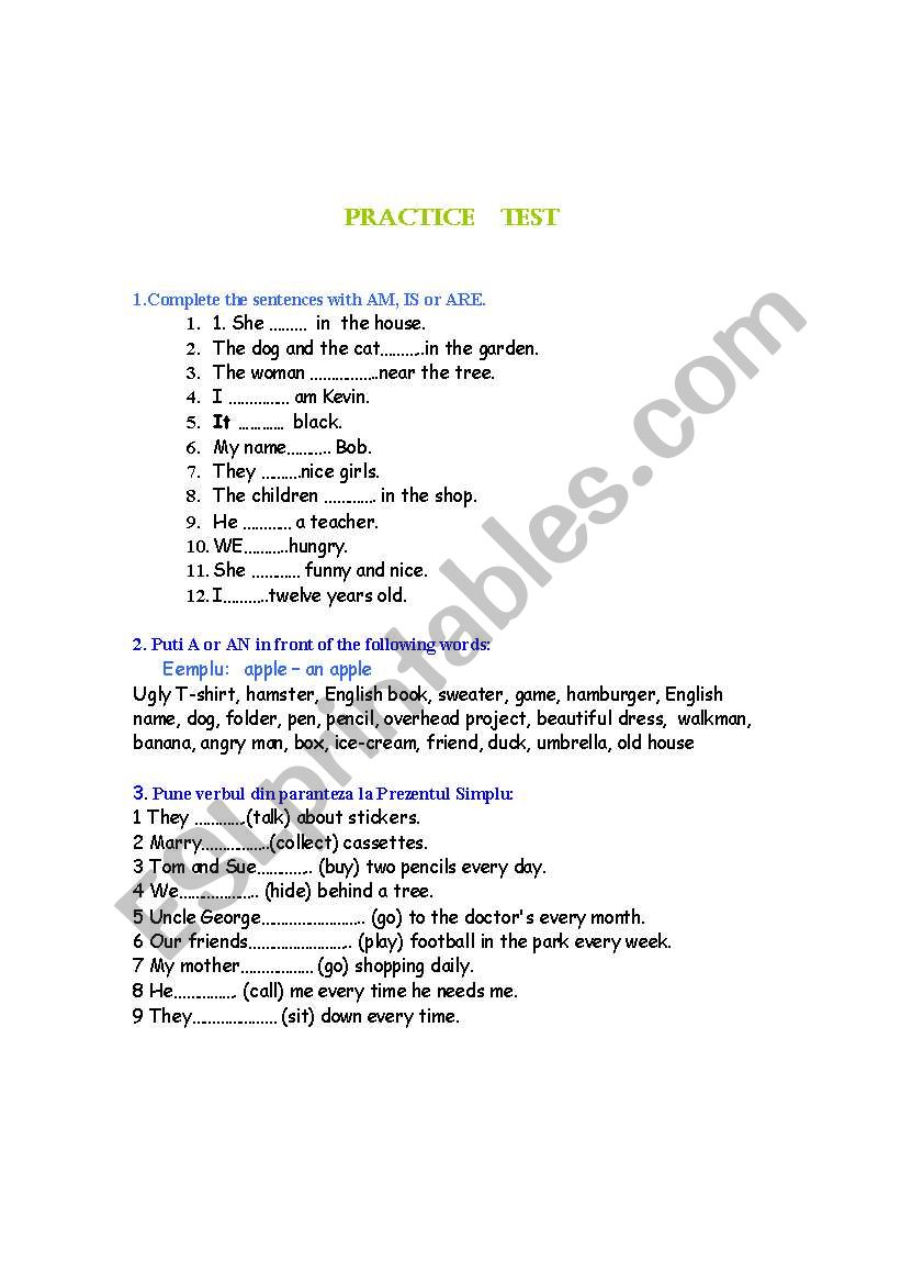 Test worksheet