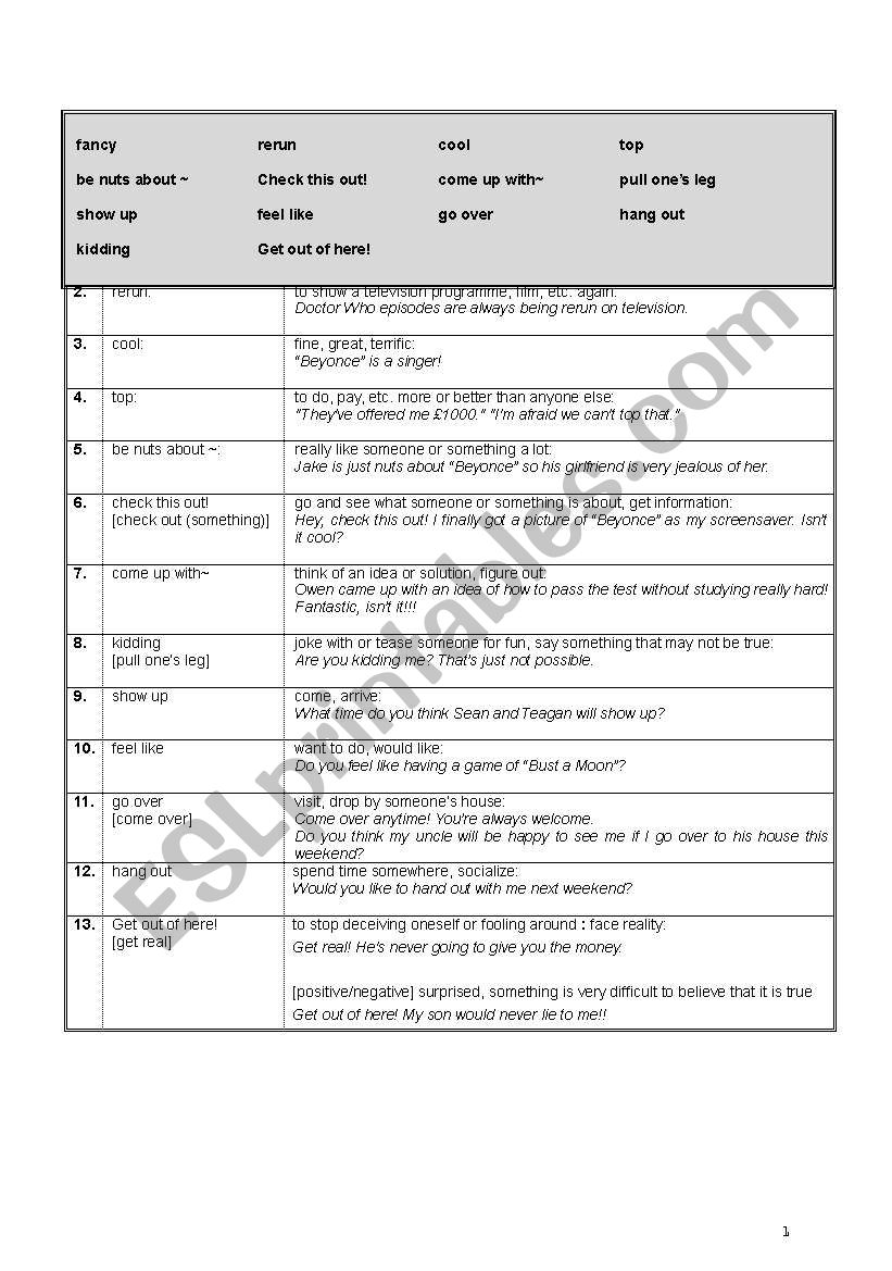 Learn How to Use Idioms worksheet