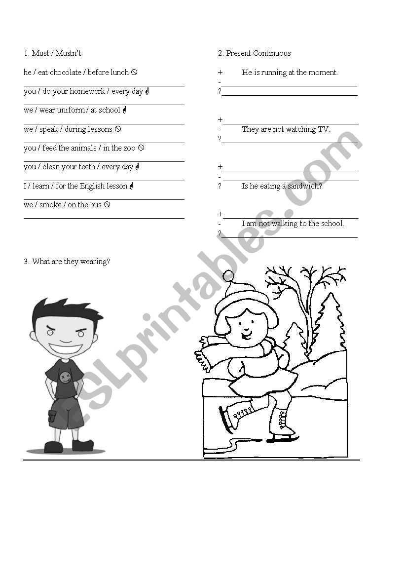 Present Continuous Worksheet  worksheet