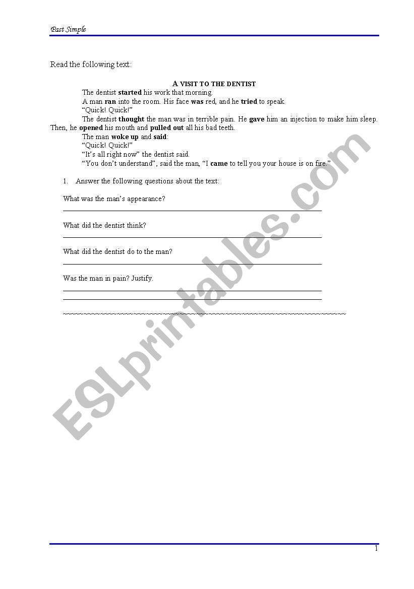 simple past worksheet