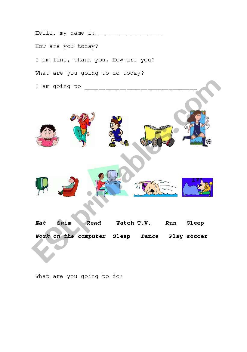 Introduction and verbs worksheet