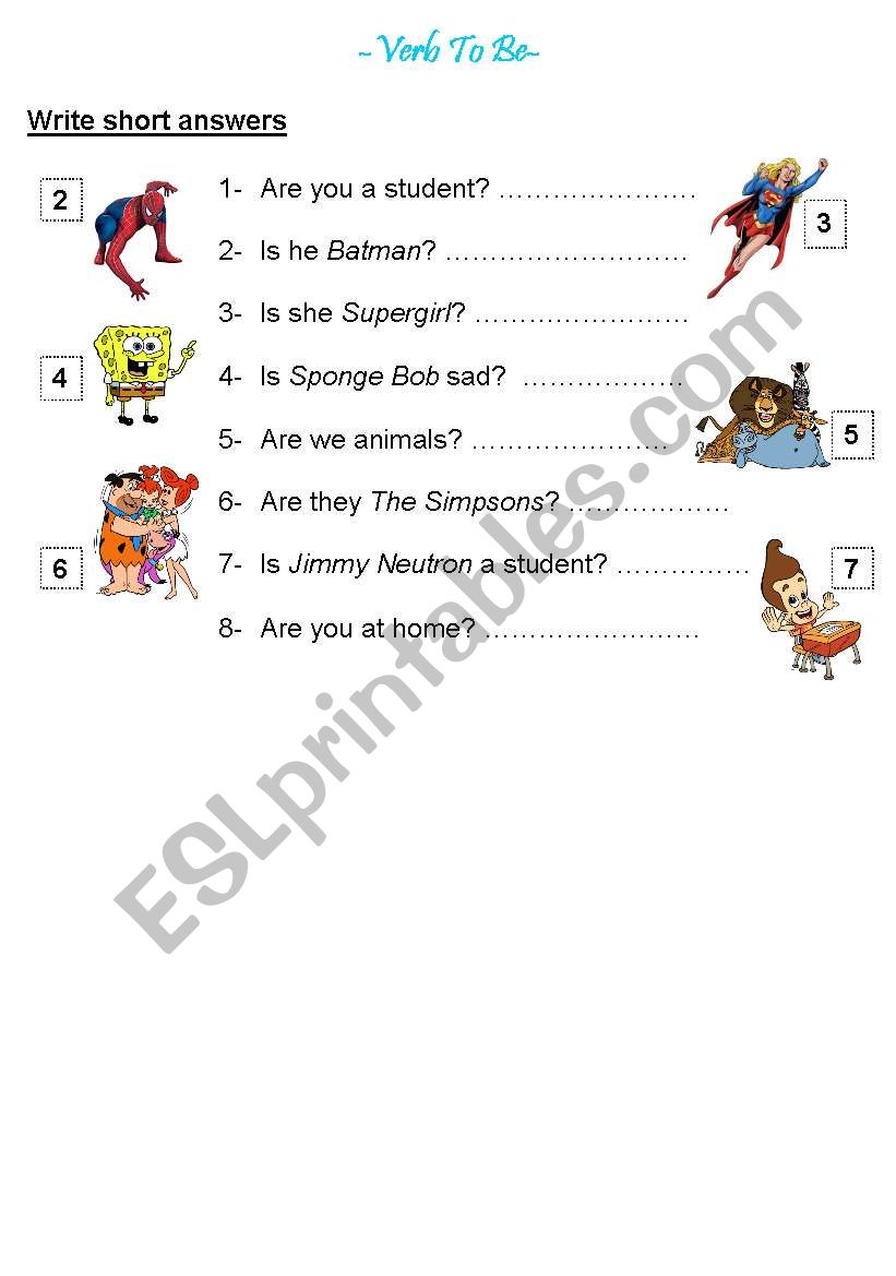 Verb To Be worksheet