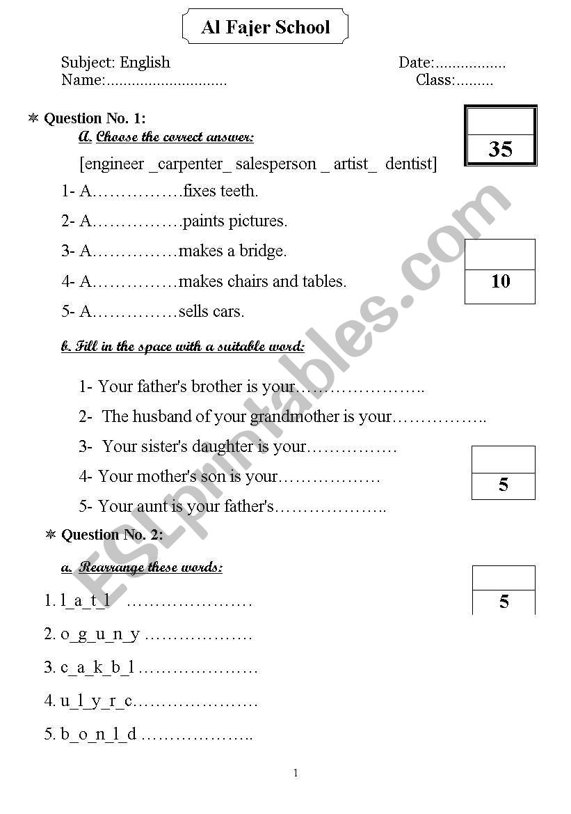 english-worksheets-grade-6-exam