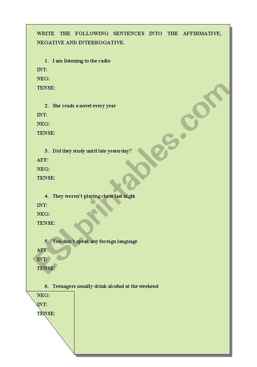 present simple, present continuous, past simple, past continuous