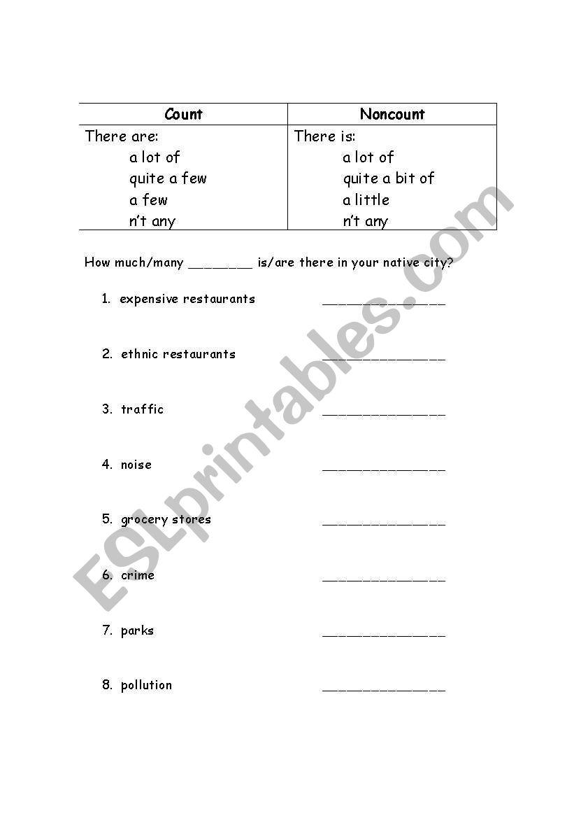 Count/Non-count noun interview