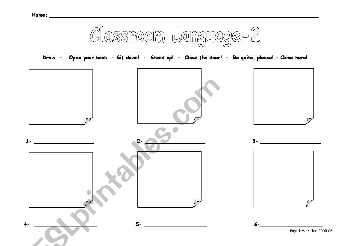 Classroom Language-2 worksheet