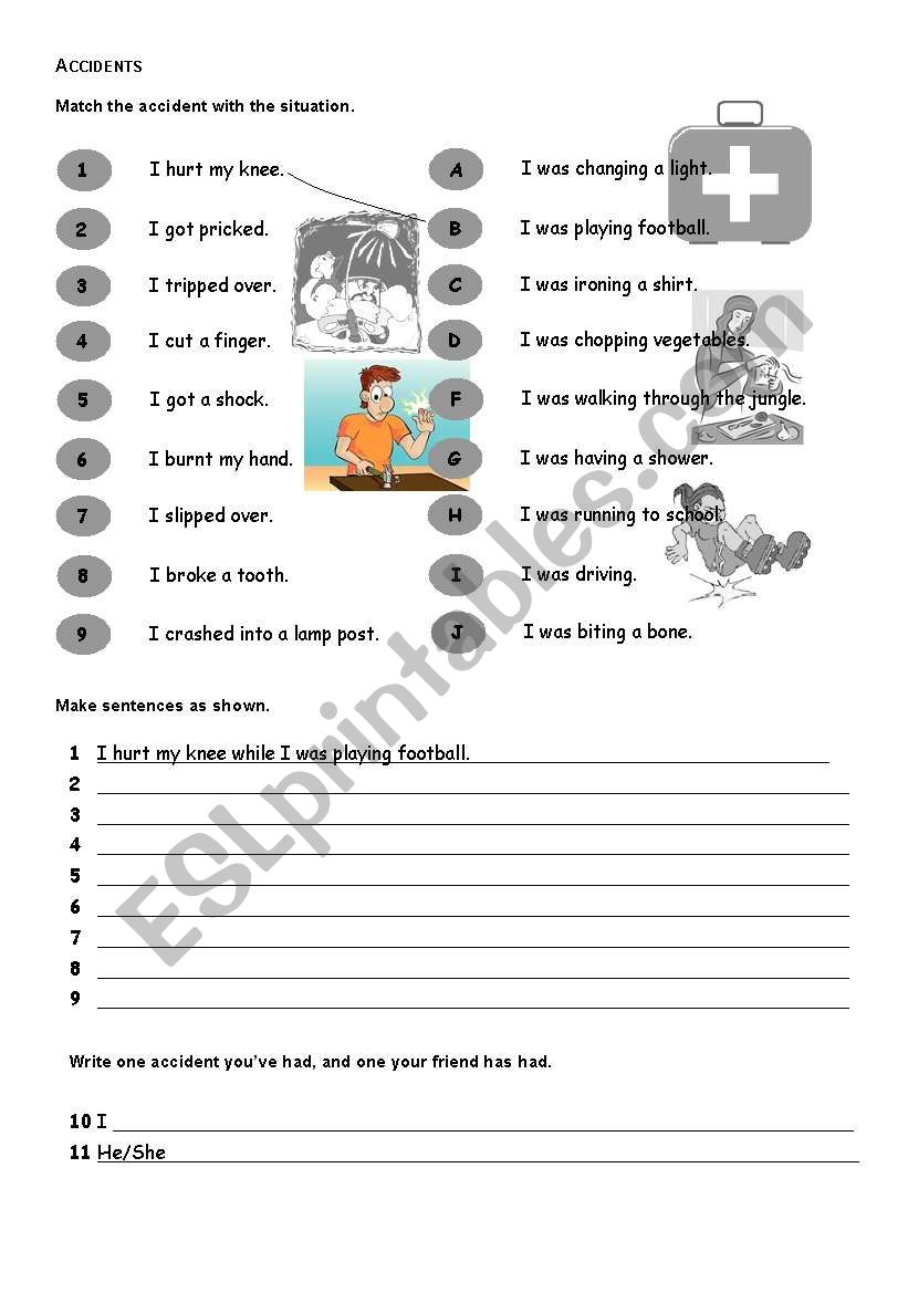 Accidents worksheet