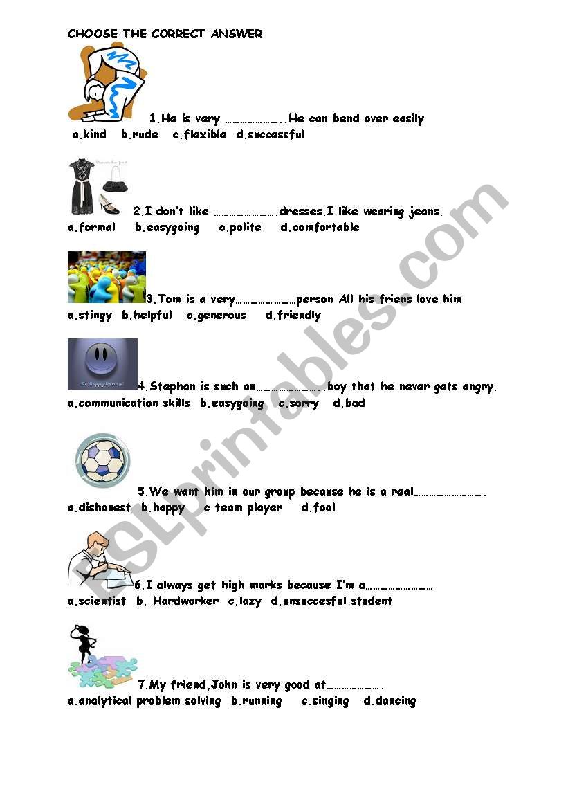 vocabulary test worksheet