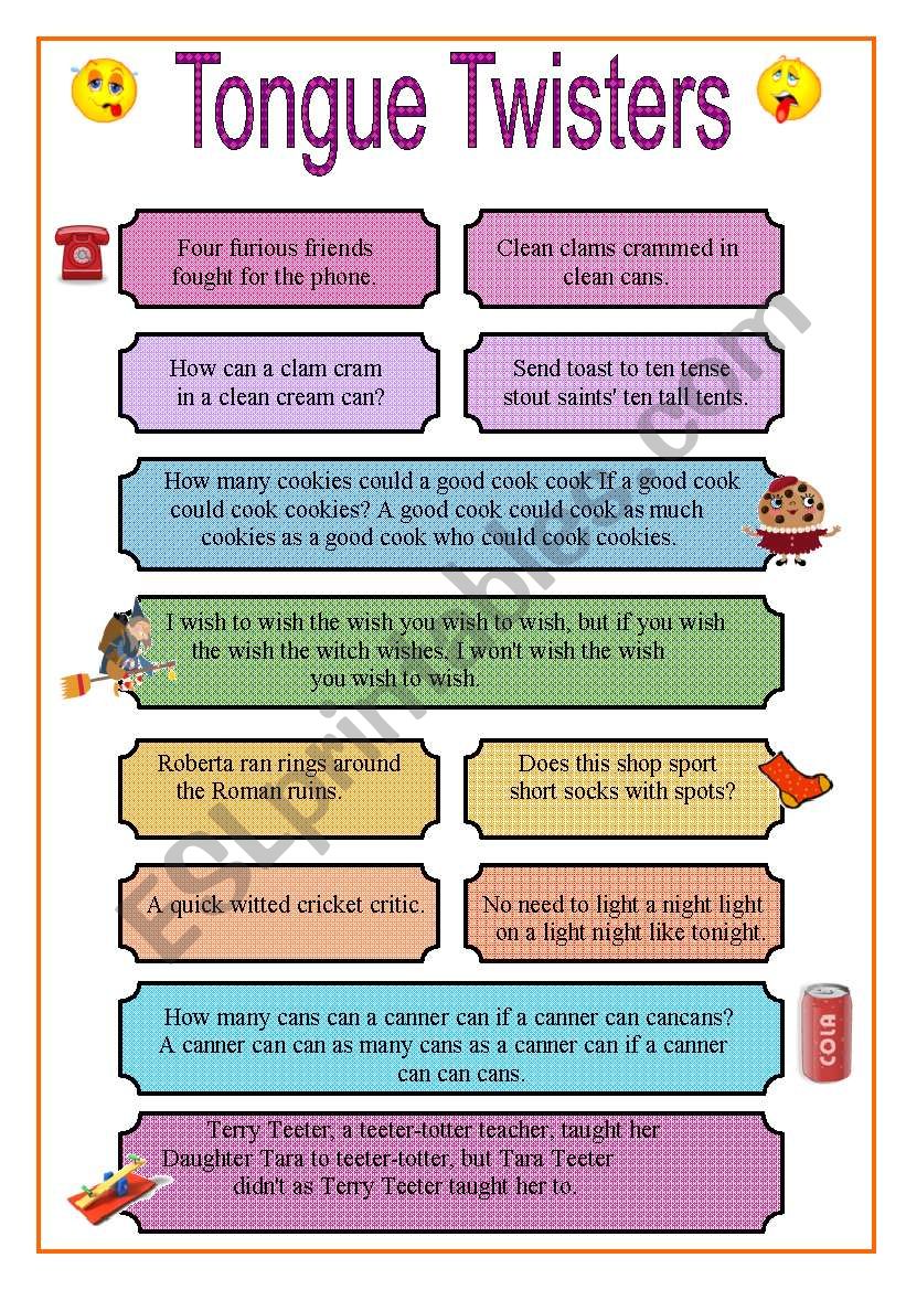 Tongue Twisters ESL Worksheet By Cecio 13