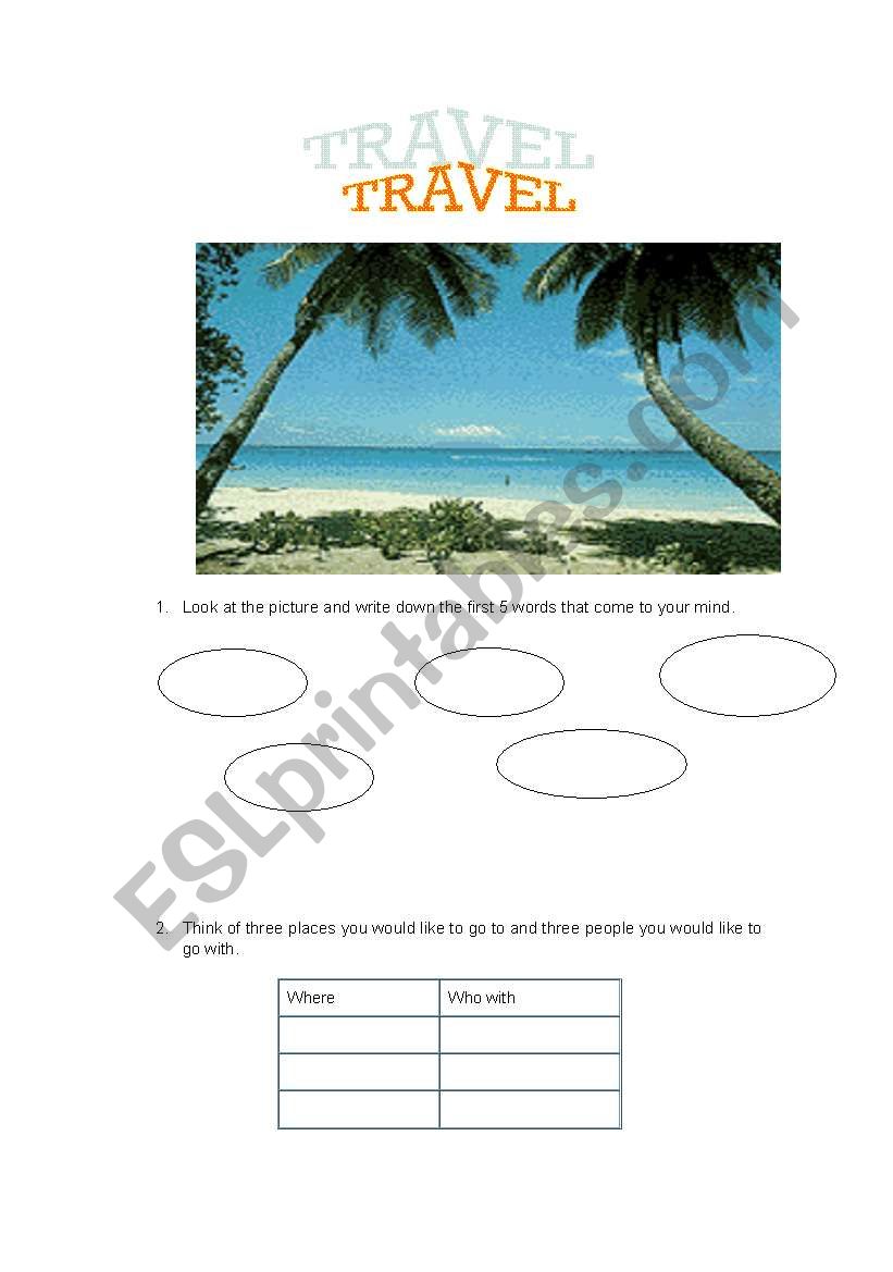 Travel  worksheet