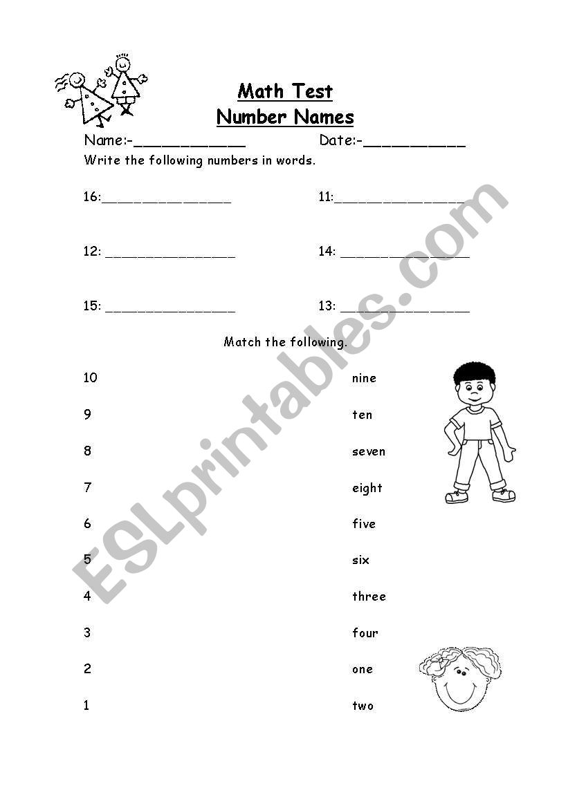 Maths worksheet