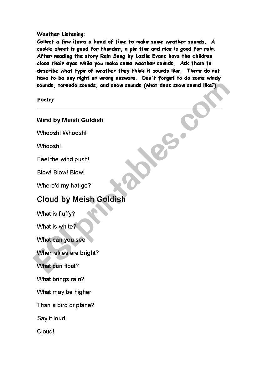 weather riddles worksheet