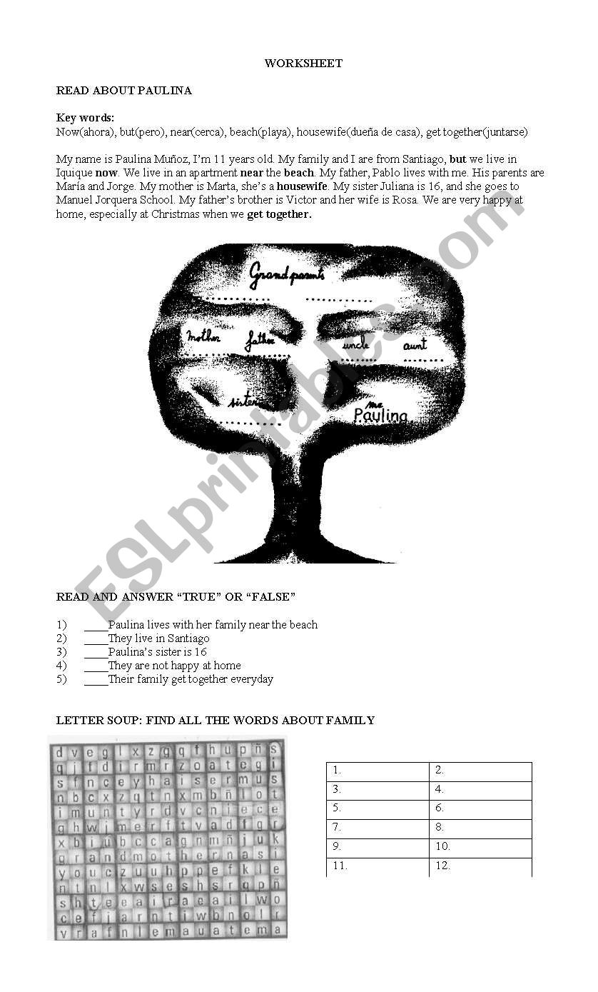 family tree worksheet