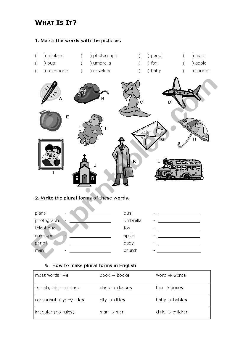 What is it? worksheet