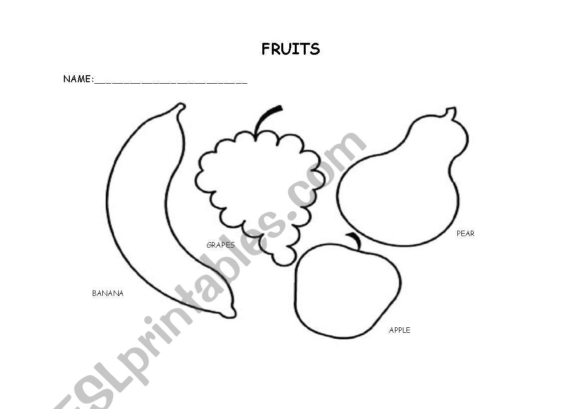 FRUITS worksheet