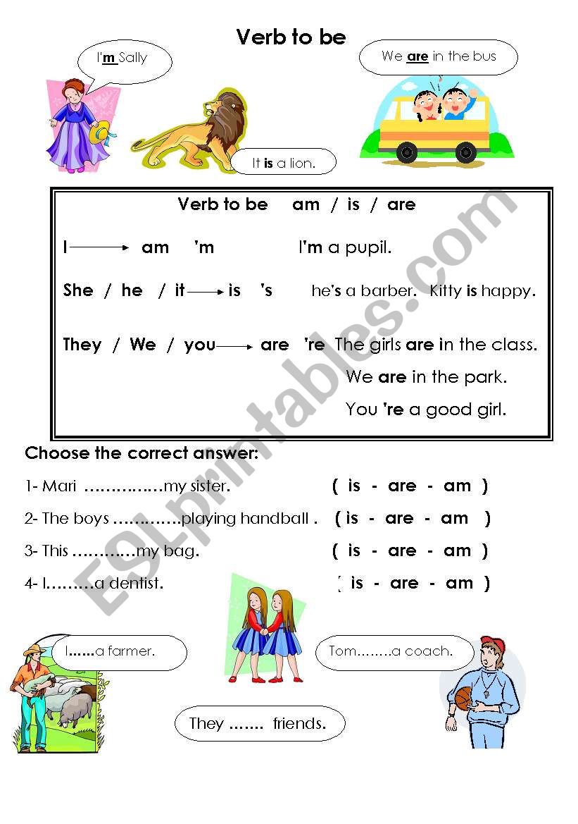 To Be worksheet