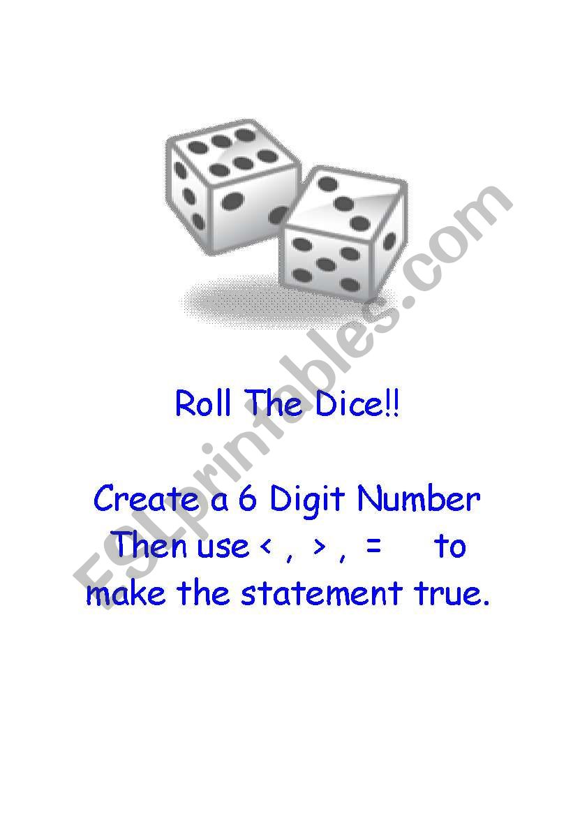 Roll The Dice! worksheet