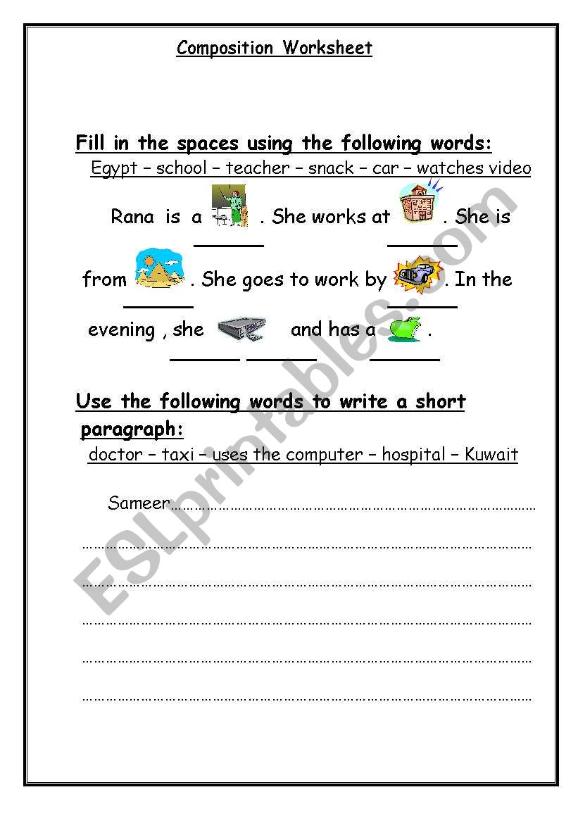 Composition Worksheet worksheet