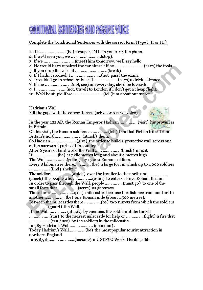 HADRIAN´S WALL - ESL worksheet by melohi