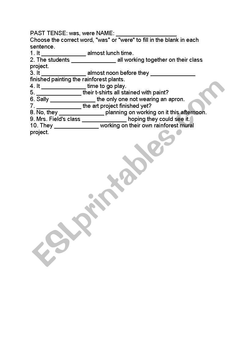 was-were-worksheets-printable